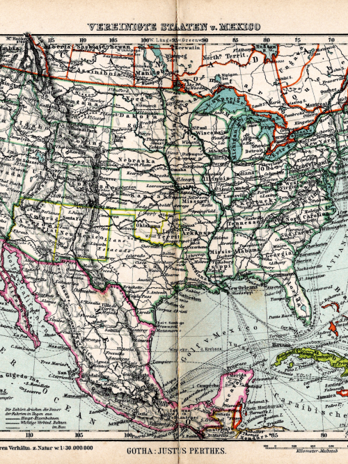 Vintage France map from 1897, showcasing regional boundaries and geographic details.