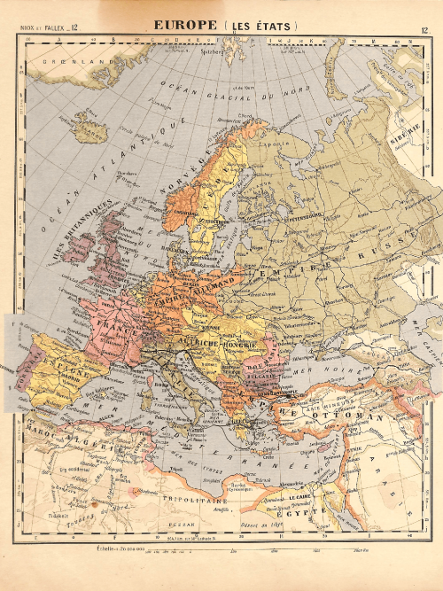 Europe political map highlighting countries and borders for educational and reference purposes.