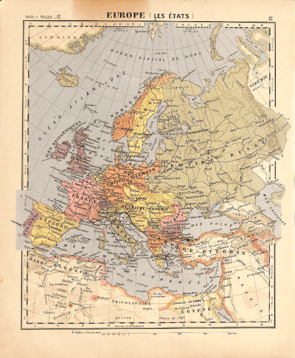 Europe political map highlighting countries and borders for educational and reference purposes.