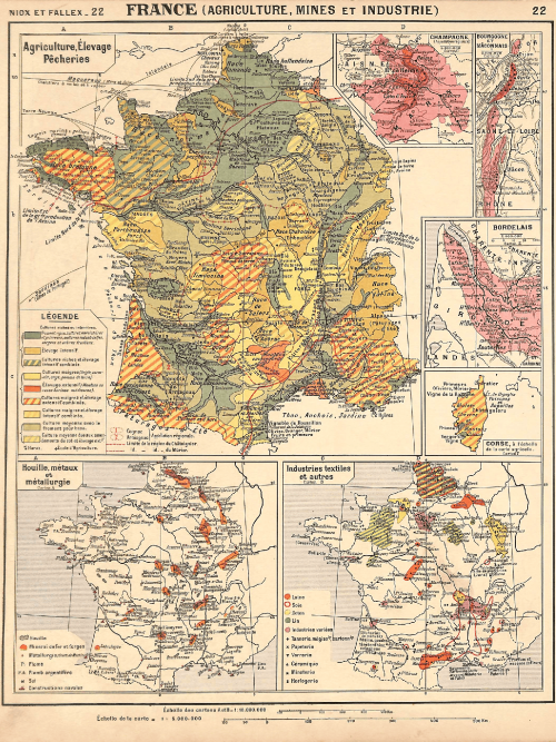 Detailed map highlighting mineral extraction sites across France for Mistward Maps.