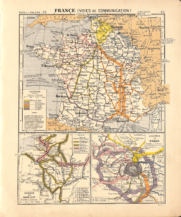 France Transport Infrastructure Map - Mistward Map of France's transport infrastructure including roads, railways, and communication routes.
