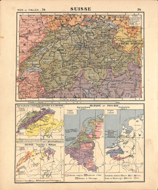 Switzerland (with misc. smaller maps) — c. 1908