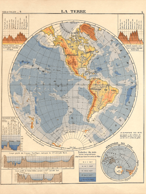 Map of the Western Hemisphere showing continents, countries, and climate zones.