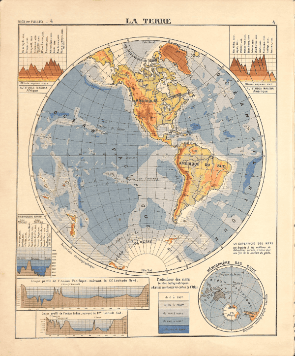 Map of the Western Hemisphere showing continents, countries, and climate zones.