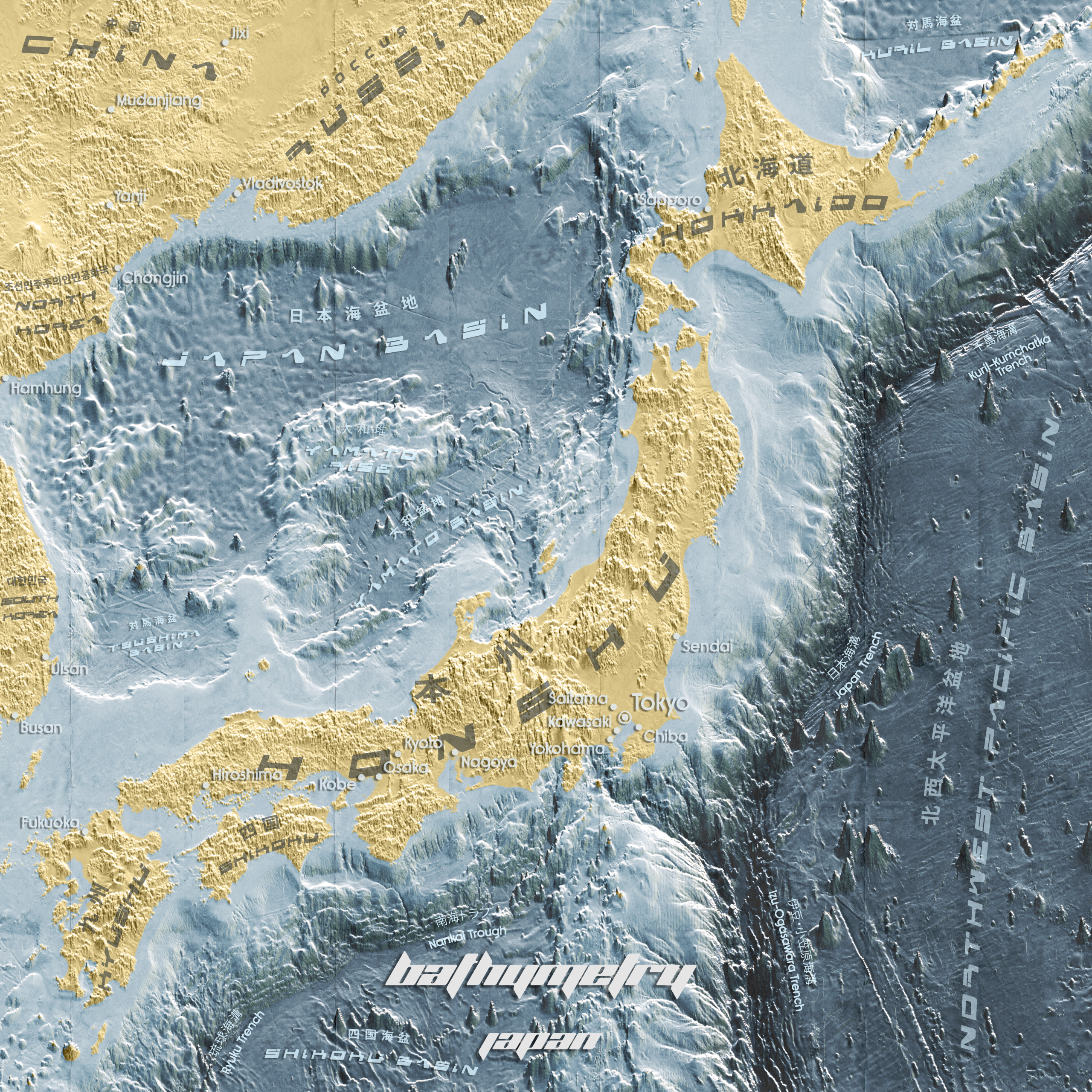 Bathymetry of Japan