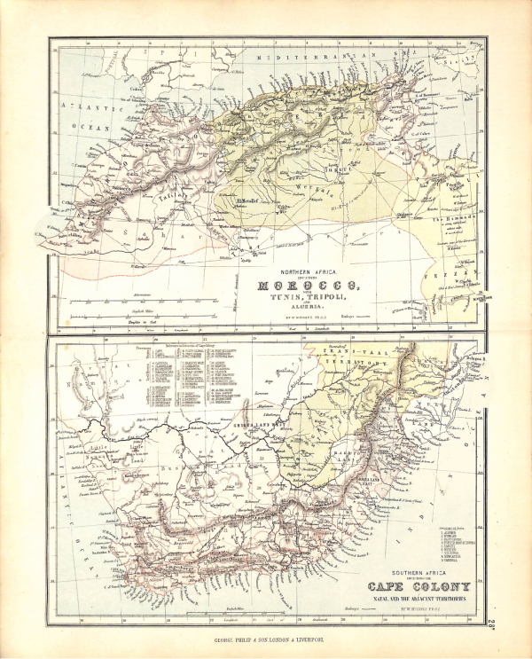 2 in 1 Map - Northern and Southern Africa